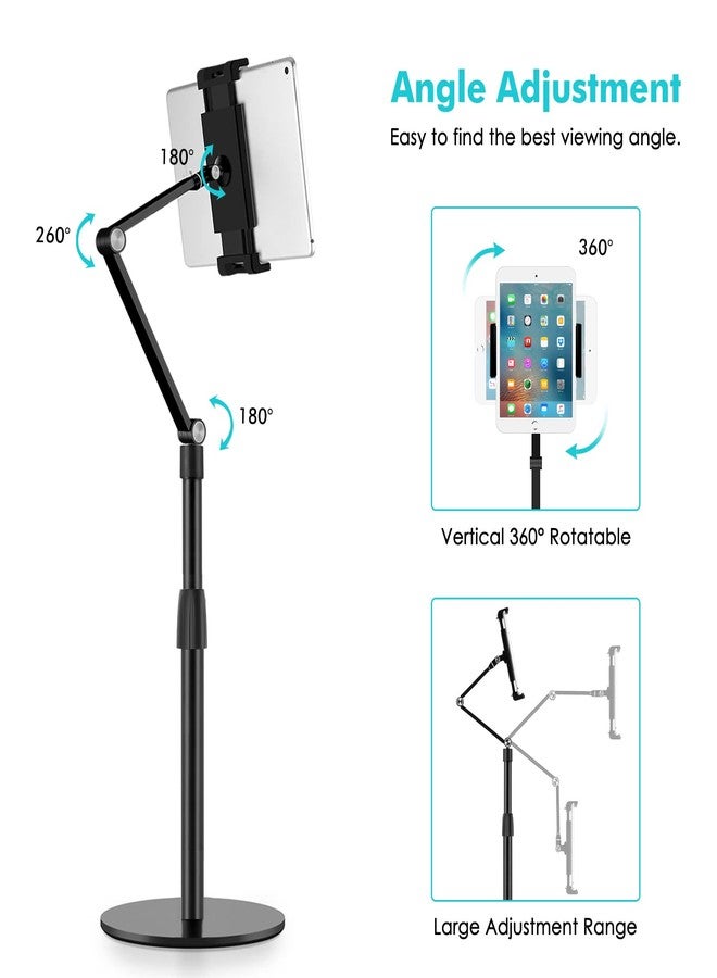 Viozon Tablet Phone Overhead Stand, Height & 360 Degree Angle Adjustable, Aluminum Desktop Stand, Compatible with 3.5-11" Cellphone or Tablet Such as iPhone iPad Pro Air Mini, Samsung, Nexus(AP-4P-B) - Image 3